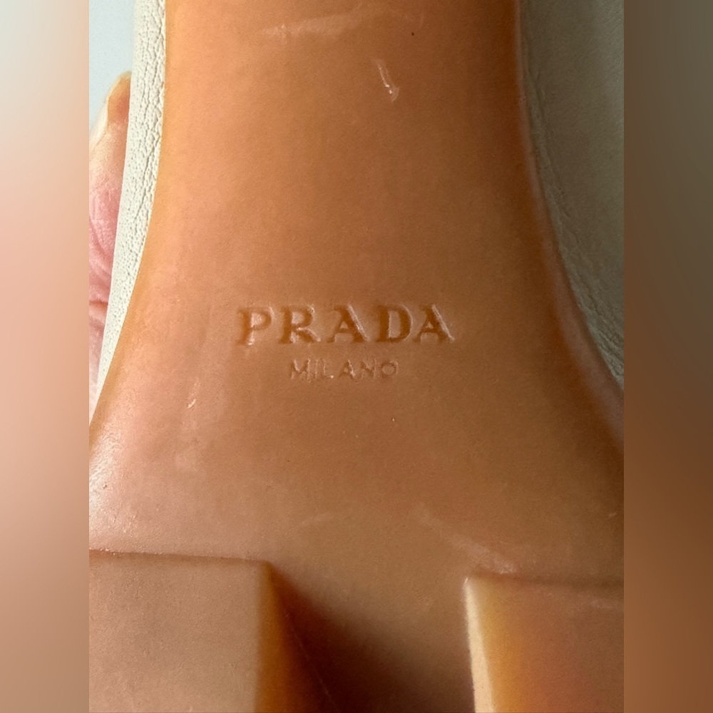 Prada Women's Cream Heeled Boots Size 40 - Picture 9 of 12